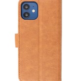 Bookstyle Wallet Cases Hoes voor iPhone 12 mini Bruin