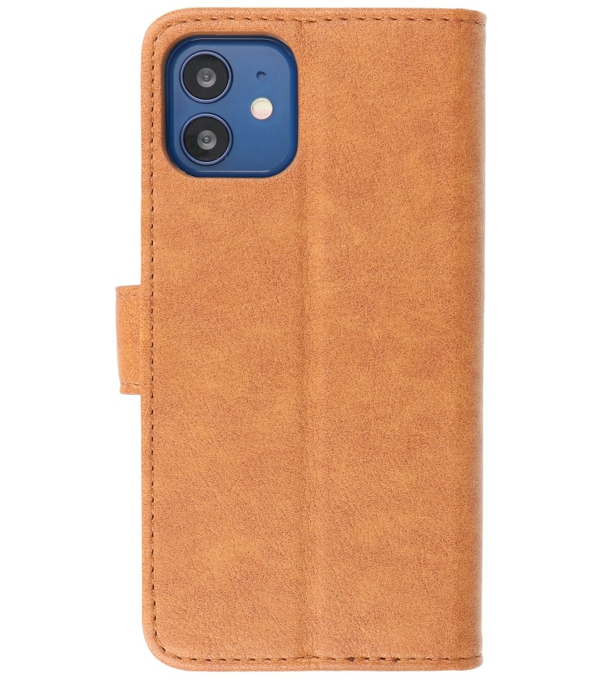 Bookstyle Wallet Cases Cover für iPhone 12 Mini Brown