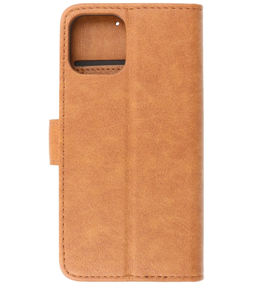 Bookstyle Wallet Cases Hoes voor iPhone 12 mini Bruin