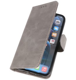 Bookstyle Wallet Cases Cover pour iPhone 12 mini Gris