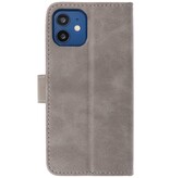 Bookstyle Wallet Cases Cover for iPhone 12 mini Gray