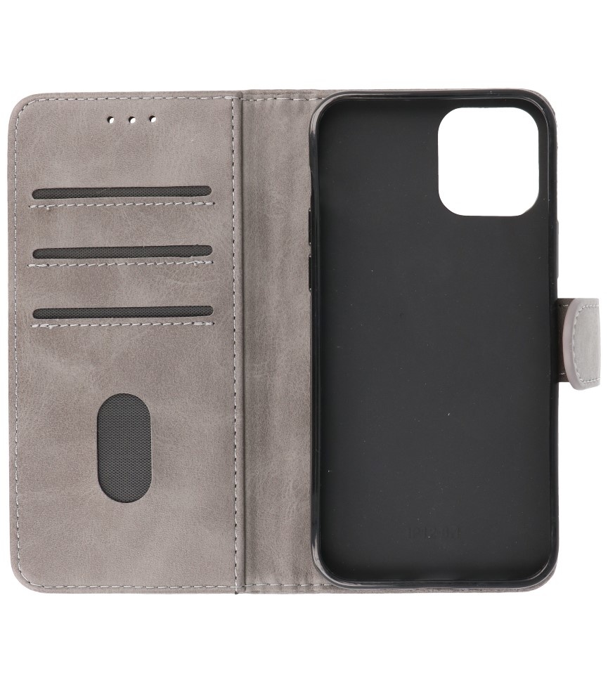 Bookstyle Wallet Cases Hoes voor iPhone 12 mini Grijs