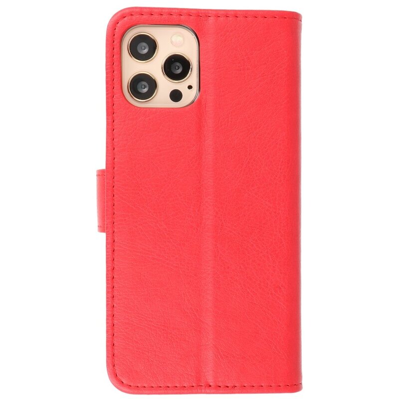 Bookstyle Wallet Cases Hoes voor iPhone 12 - 12 Pro Rood