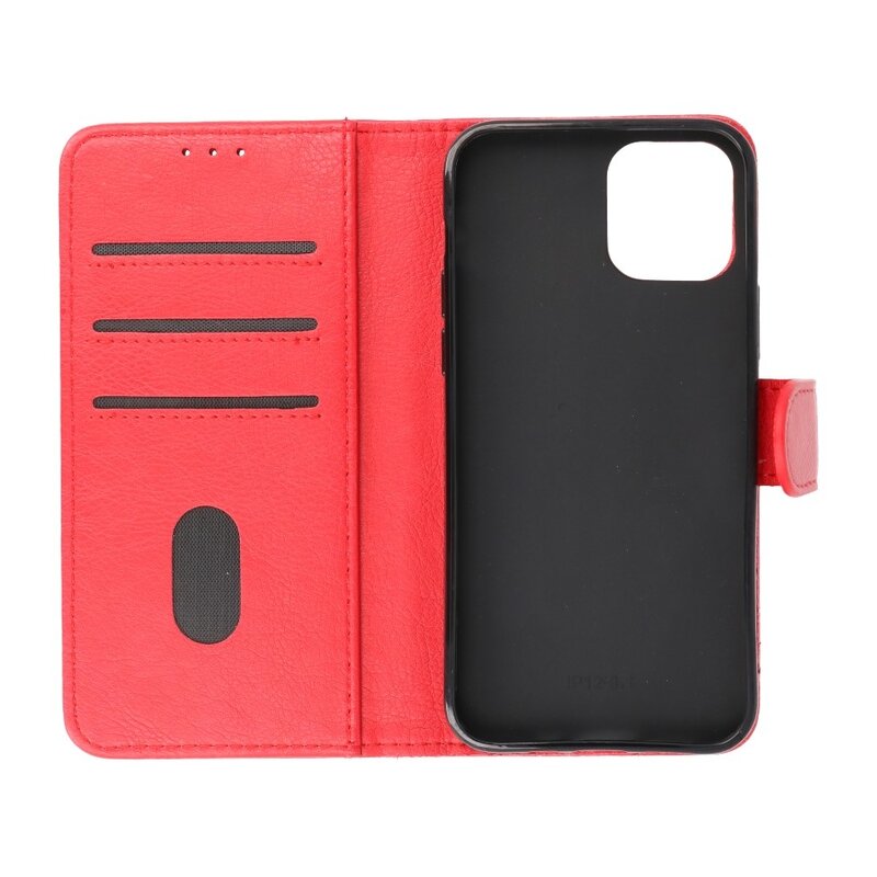 Bookstyle Wallet Cases Hoes voor iPhone 12 - 12 Pro Rood