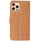 Bookstyle Wallet Cases Hoes voor iPhone 12 - 12 Pro Bruin