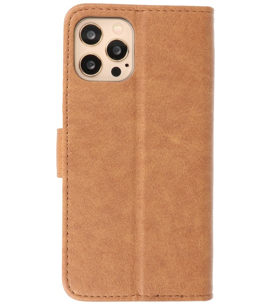 Bookstyle Wallet Cases Hoes voor iPhone 12 - 12 Pro Bruin