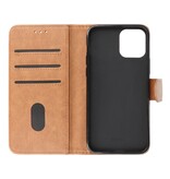 Bookstyle Wallet Cases Hoes voor iPhone 12 - 12 Pro Bruin