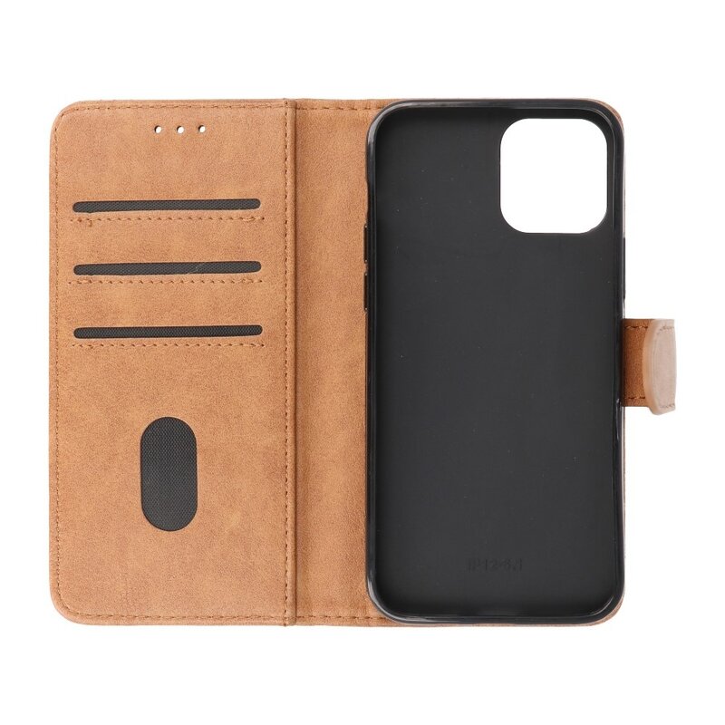 Funda Bookstyle Wallet Cases para iPhone 12-12 Pro Marrón