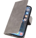 Bookstyle Wallet Cases Cover for iPhone 12 - 12 Pro Gray