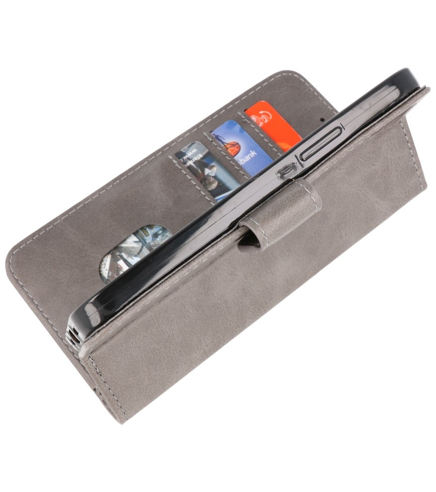 Bookstyle Wallet Cases Cover für iPhone 12 - 12 Pro Grey