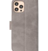 Bookstyle Wallet Cases Cover for iPhone 12 - 12 Pro Gray