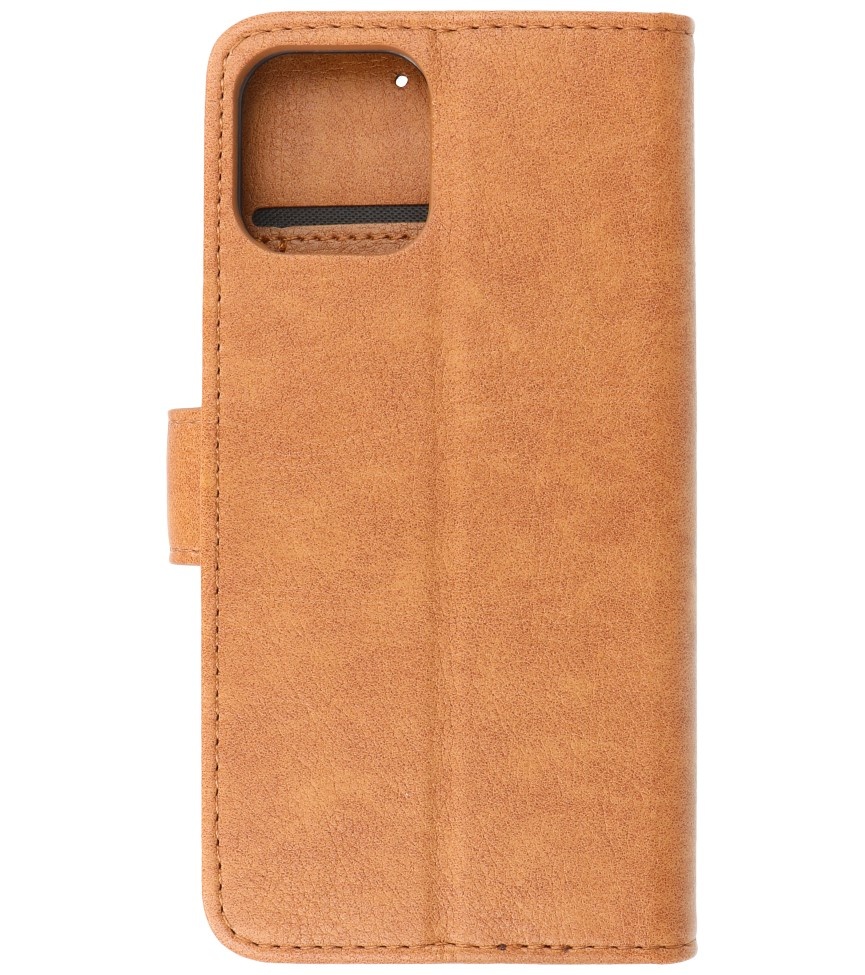 Bookstyle Wallet Cases Cover pour iPhone 12 Pro Max Marron