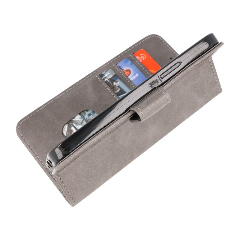 Bookstyle Wallet Cases Cover for iPhone 12 Pro Max Gray