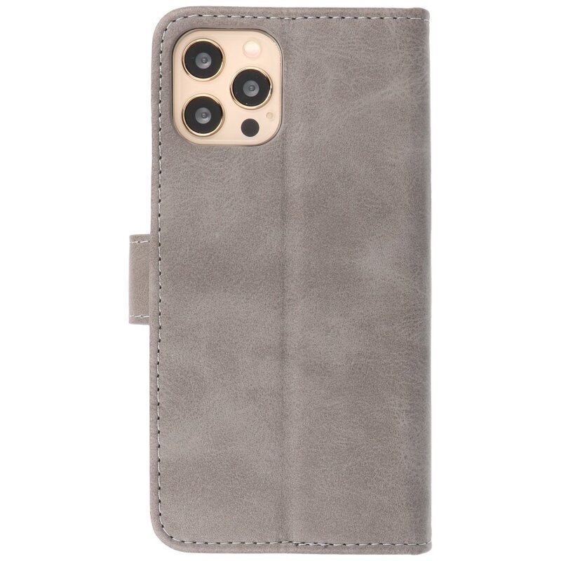 Funda Bookstyle Wallet Cases para iPhone 12 Pro Max Gris