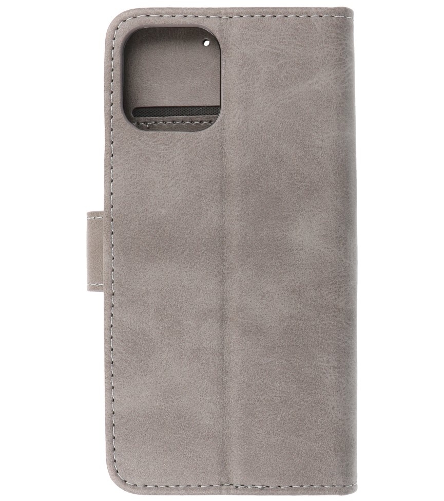 Bookstyle Wallet Cases Hoes voor iPhone 12 Pro Max Grijs