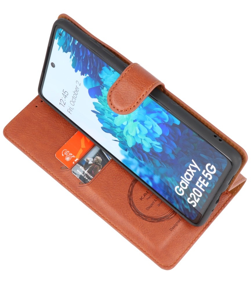 Luxury Wallet Case for Samsung Galaxy S20 FE Brown