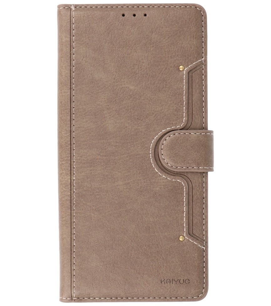 Luxe Portemonnee Hoesje voor Samsung Galaxy S21 Grijs