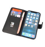 Custodia a libro in pelle fatta a mano MF per iPhone 12 Pro Max nera