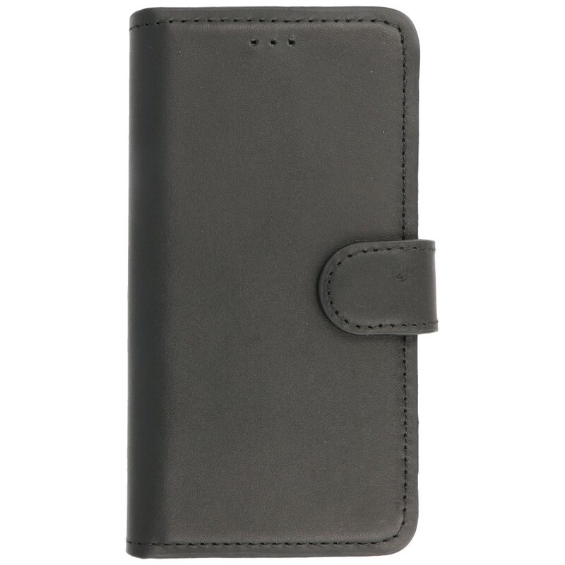 Custodia a libro in pelle fatta a mano MF per iPhone 12 Pro Max nera