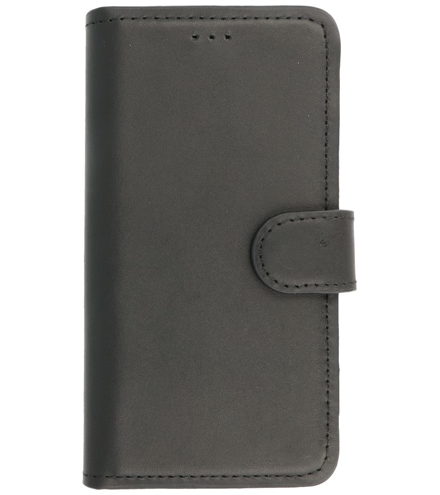 MF håndlavet læder bogstil taske iPhone 12 Pro Max sort