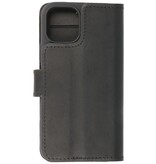 Custodia a libro in pelle fatta a mano MF per iPhone 12 Pro Max nera