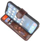 MF Kratzfreie handgefertigte Ledertasche iPhone 12 Pro Max Mocca