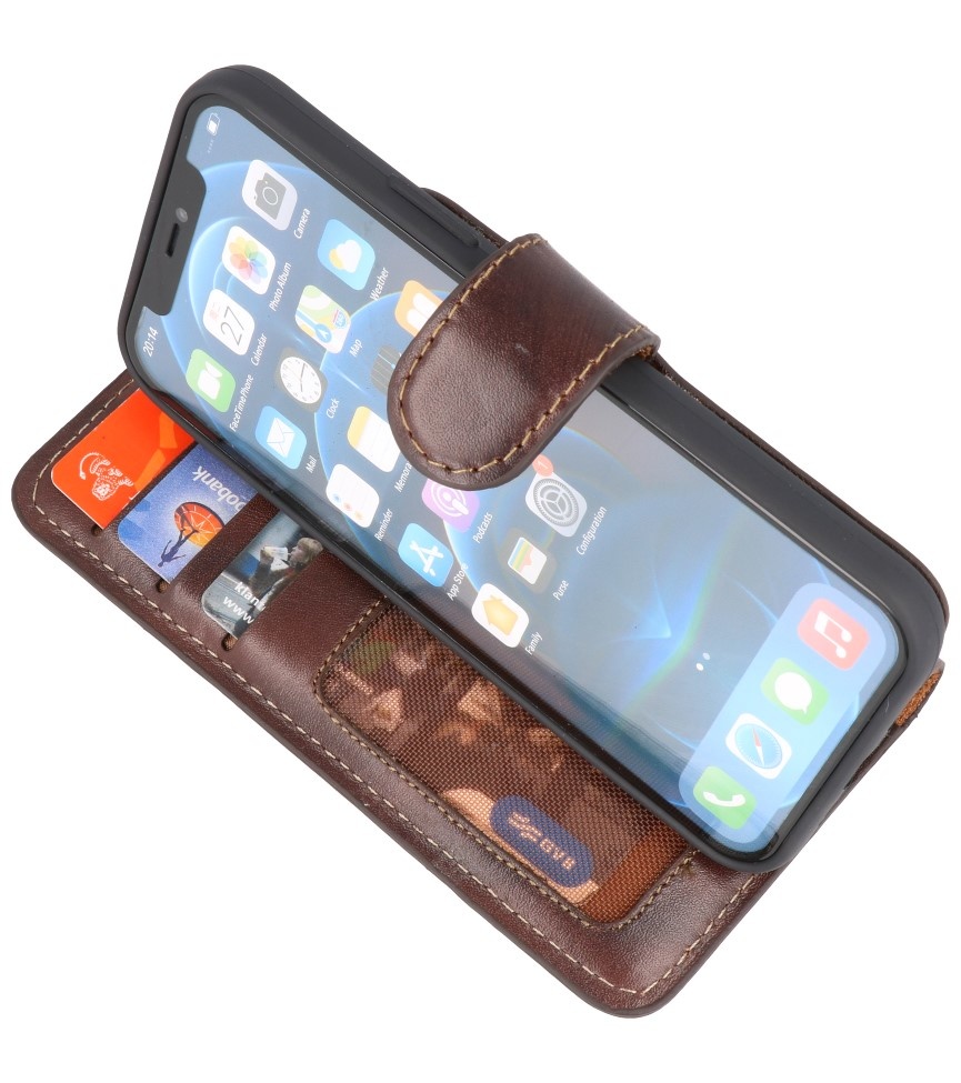 MF Scratch-free Handmade Leather Case iPhone 12 Pro Max Mocca