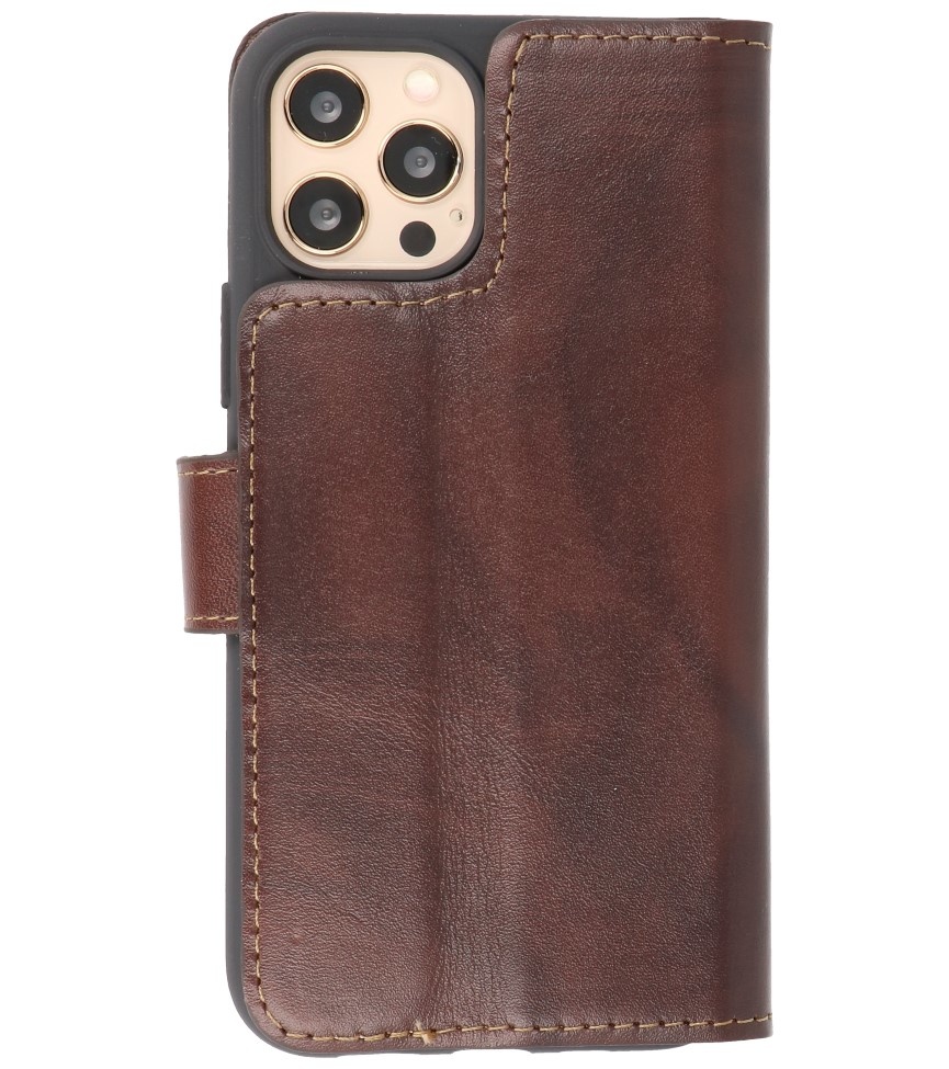 MF Krasvrij Handmade Leer Hoesje iPhone 12 Pro Max Mocca