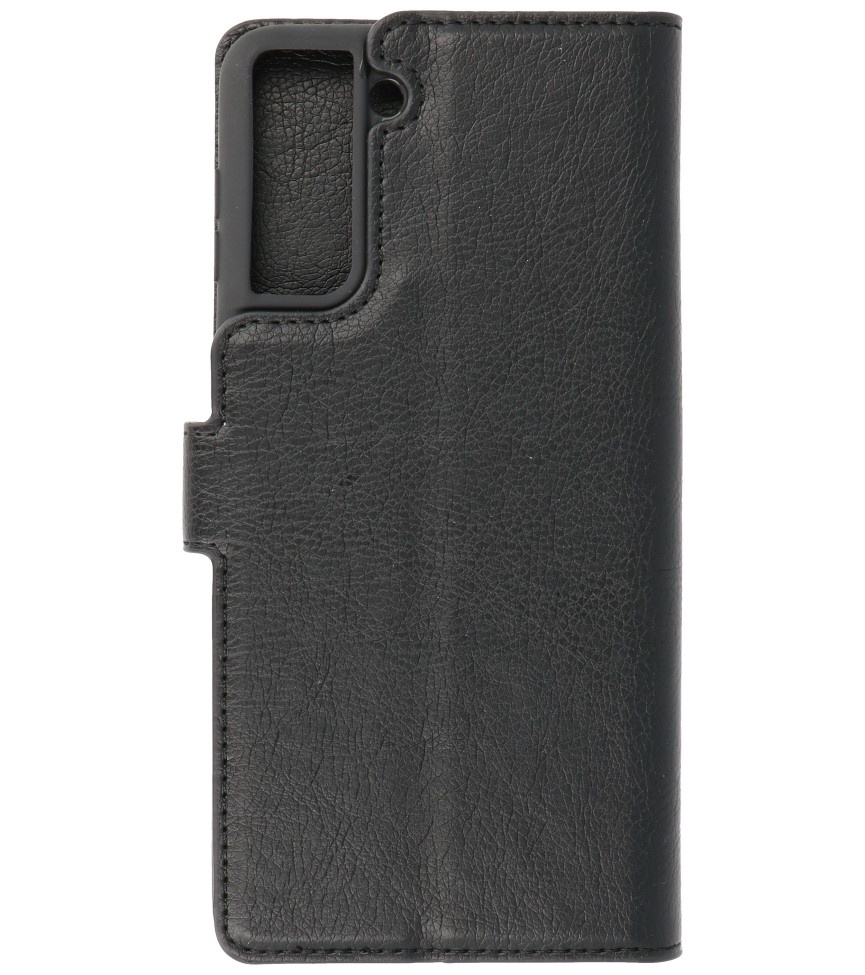 Luxe Portemonnee Hoesje voor Samsung Galaxy S21 Zwart