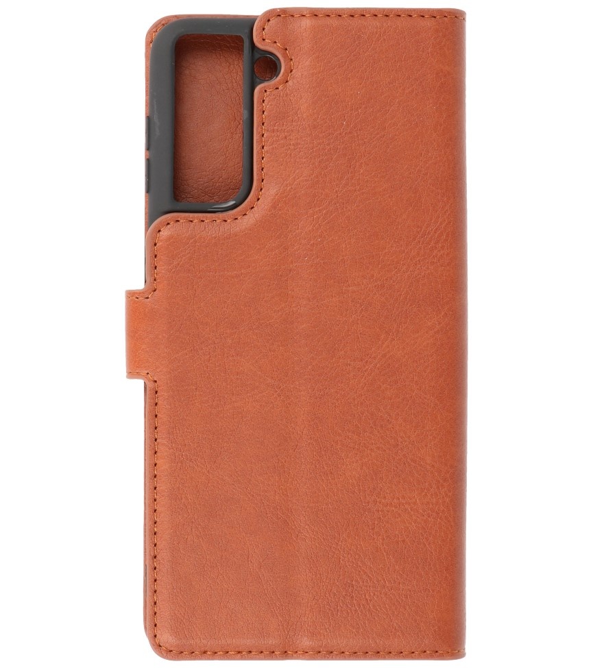 Luxe Portemonnee Hoesje voor Samsung Galaxy S21 Bruin