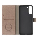 Luxury Wallet Case for Samsung Galaxy S21 Gray