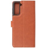 Luxe Portemonnee Hoesje voor Samsung Galaxy S21 Plus Bruin
