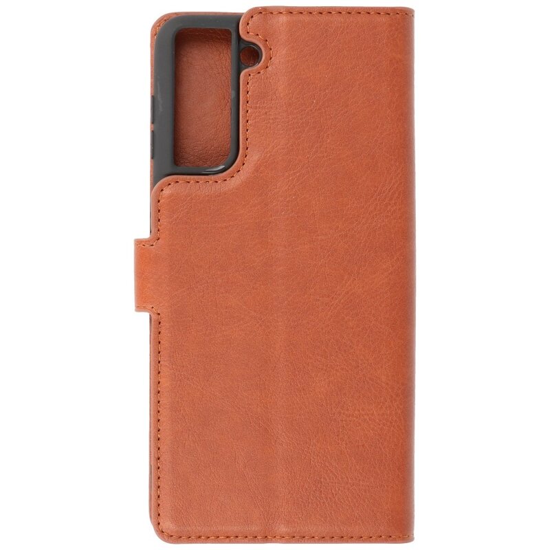 Luxury Wallet Case for Samsung Galaxy S21 Plus Brown