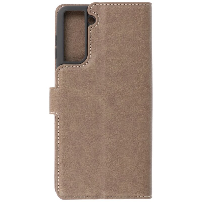 Custodia a portafoglio di lusso per Samsung Galaxy S21 Plus grigia