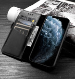 Étui en cuir véritable au design classique pour iPhone 12 Pro Max Noir