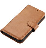 Klassiek Design Echt Leer Hoesje voor iPhone 12 Pro Max Cognac