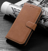 Funda de Cuero Genuino de Diseño Clásico para iPhone 12 Pro Max Cognac