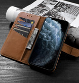 Classic Design Genuine Leather Case for iPhone 12 Pro Max Cognac