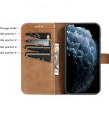 Klassisches Design Echtledertasche für iPhone 12 Pro Max Cognac