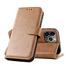 Klassisches Design Echtledertasche iPhone 12 Pro Max Cognac