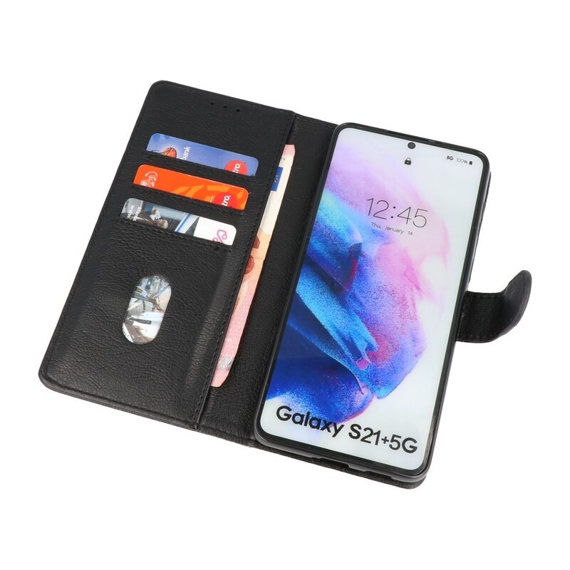 Bookstyle Wallet Cases Hoesje voor Samsung Galaxy S21 Plus Zwart