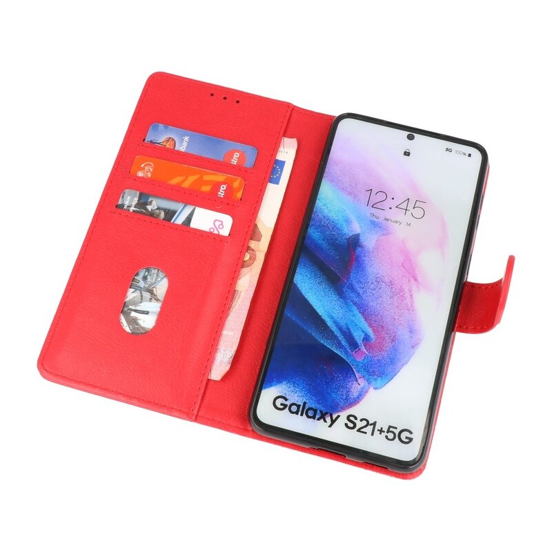 Bookstyle Wallet Cases Hoesje voor Samsung Galaxy S21 Plus Rood