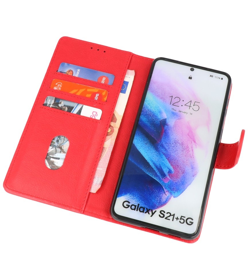 Bookstyle Wallet Cases Hoesje voor Samsung S21 Plus Rood