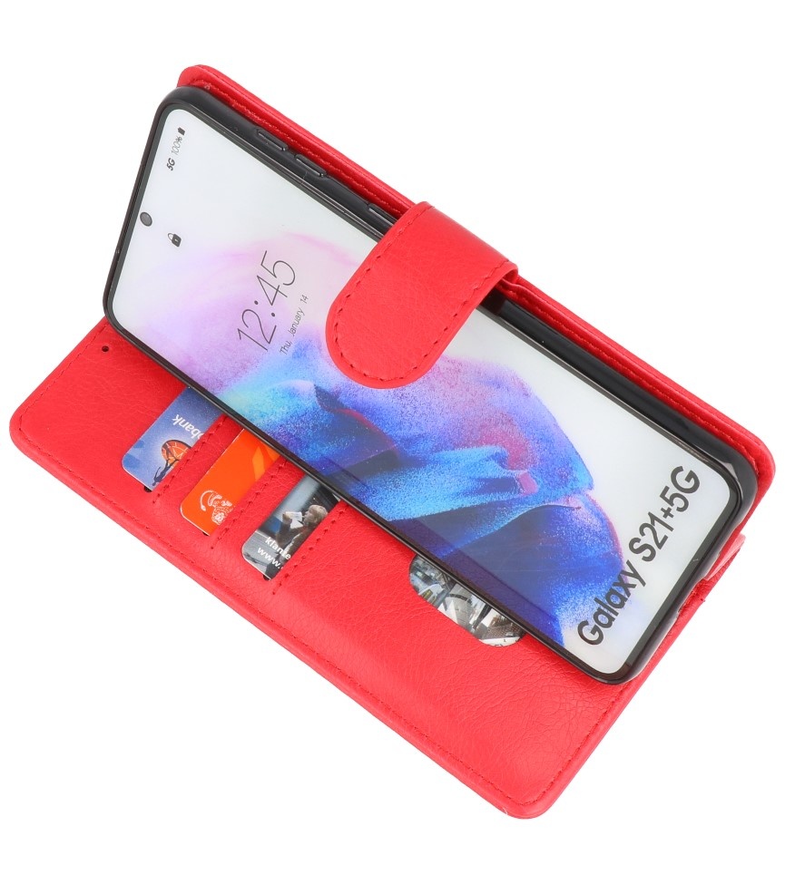 Bookstyle Wallet Cases Hoesje voor Samsung S21 Plus Rood