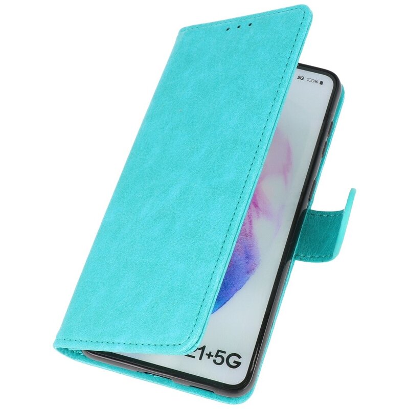 Bookstyle Wallet Cases Hoesje voor Samsung Galaxy S21 Plus Groen
