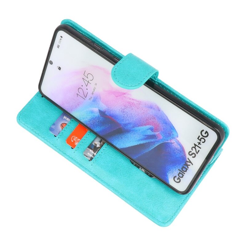 Bookstyle Wallet Cases Hoesje voor Samsung Galaxy S21 Plus Groen