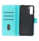 Bookstyle Wallet Cases Hoesje voor Samsung Galaxy S21 Plus Groen