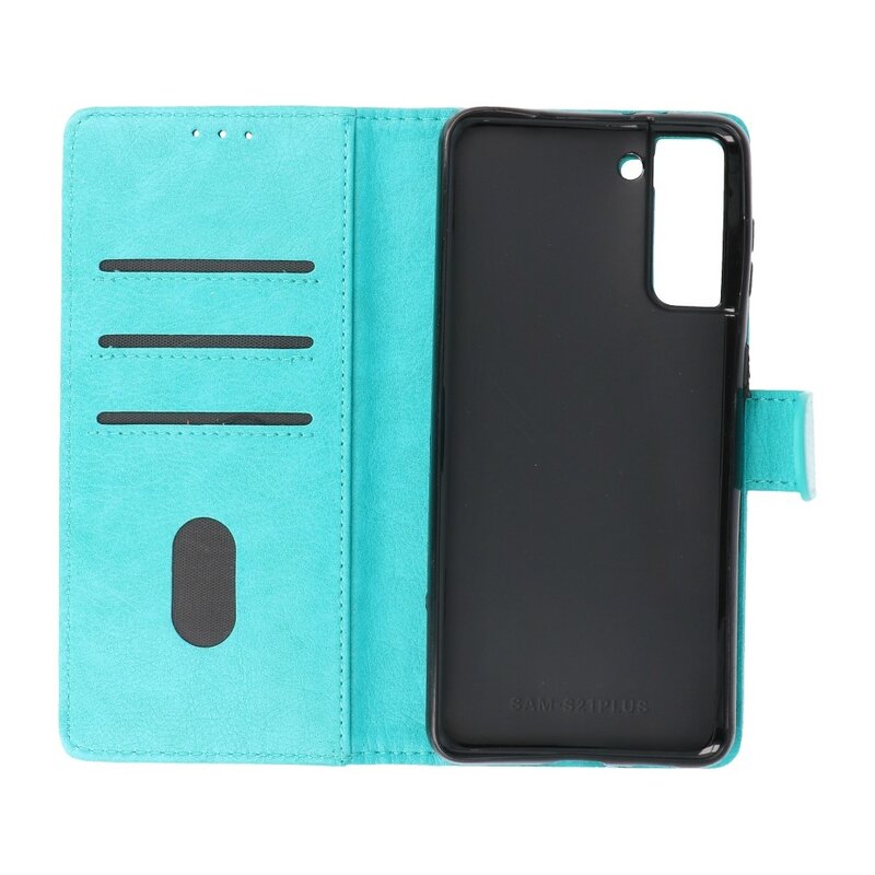 Bookstyle Wallet Cases Hoesje voor Samsung Galaxy S21 Plus Groen