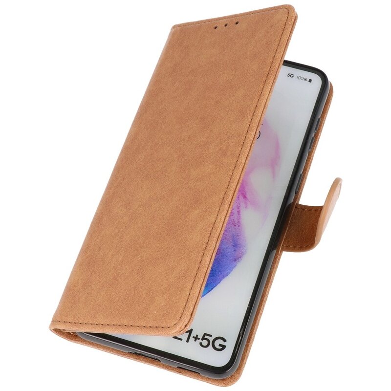 Bookstyle Wallet Cases Hoesje voor Samsung Galaxy S21 Plus Bruin
