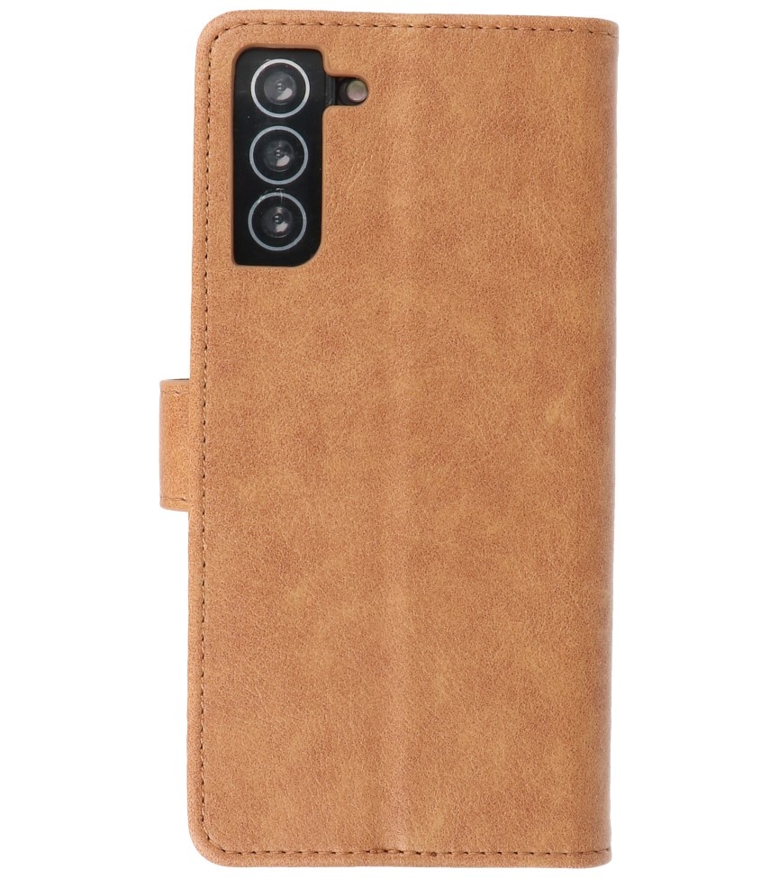 Bookstyle Wallet Cases Hoesje voor Samsung Galaxy S21 Plus Bruin